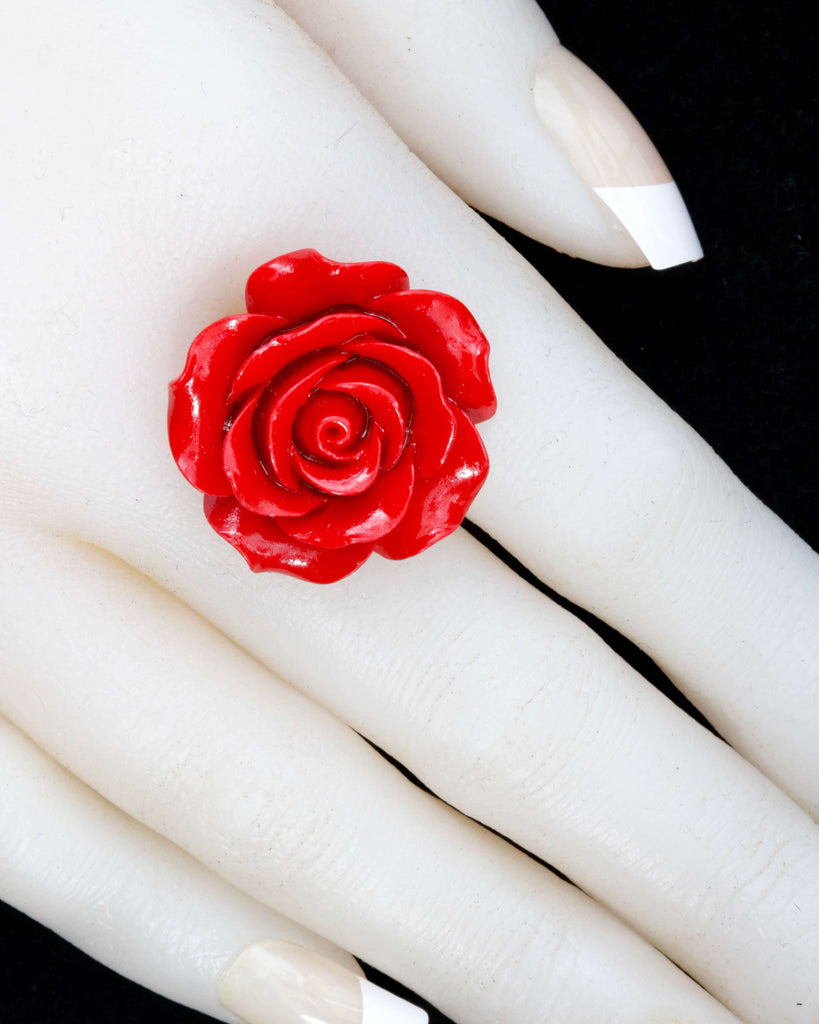 Red Coral Loose Beads with Rose Shaped for DIY Jewelry