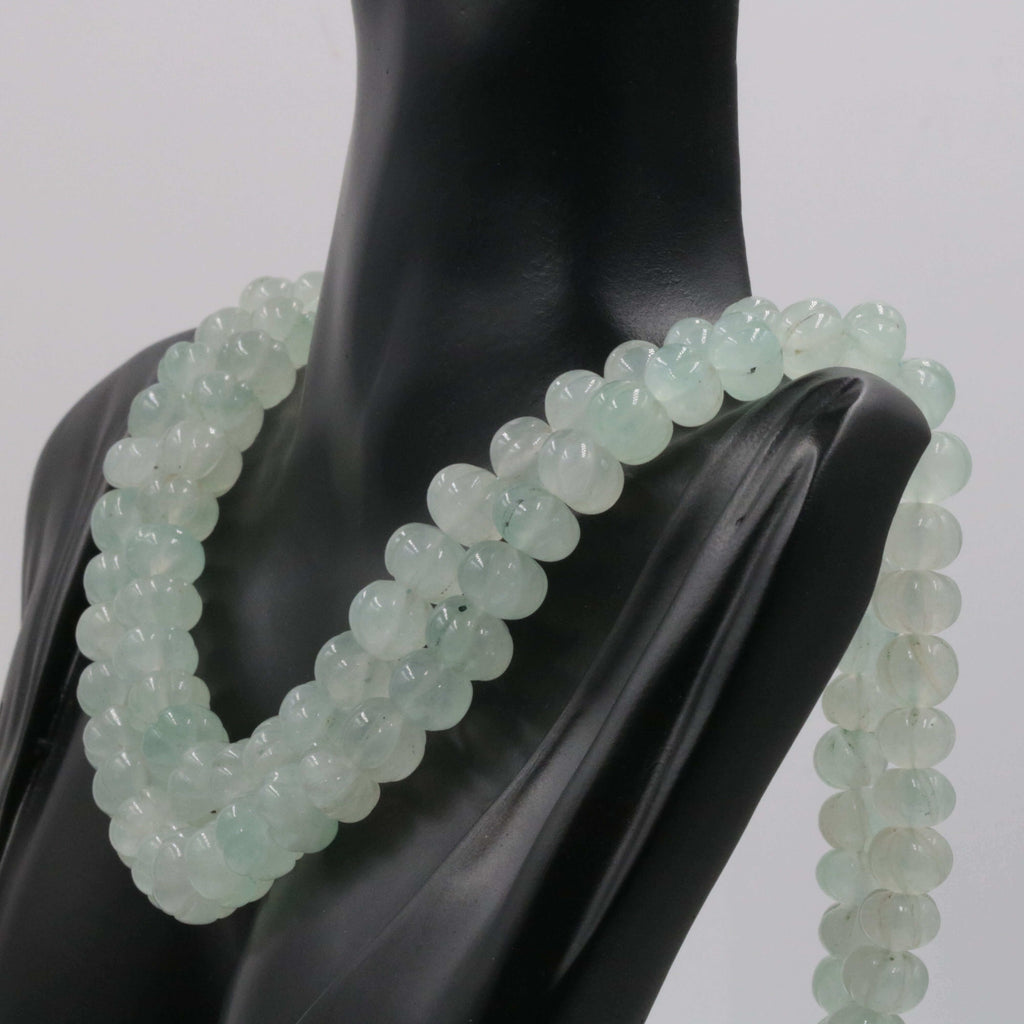 Indian Style Jewelry - Natural Minty Green Quartz Necklace with Layers