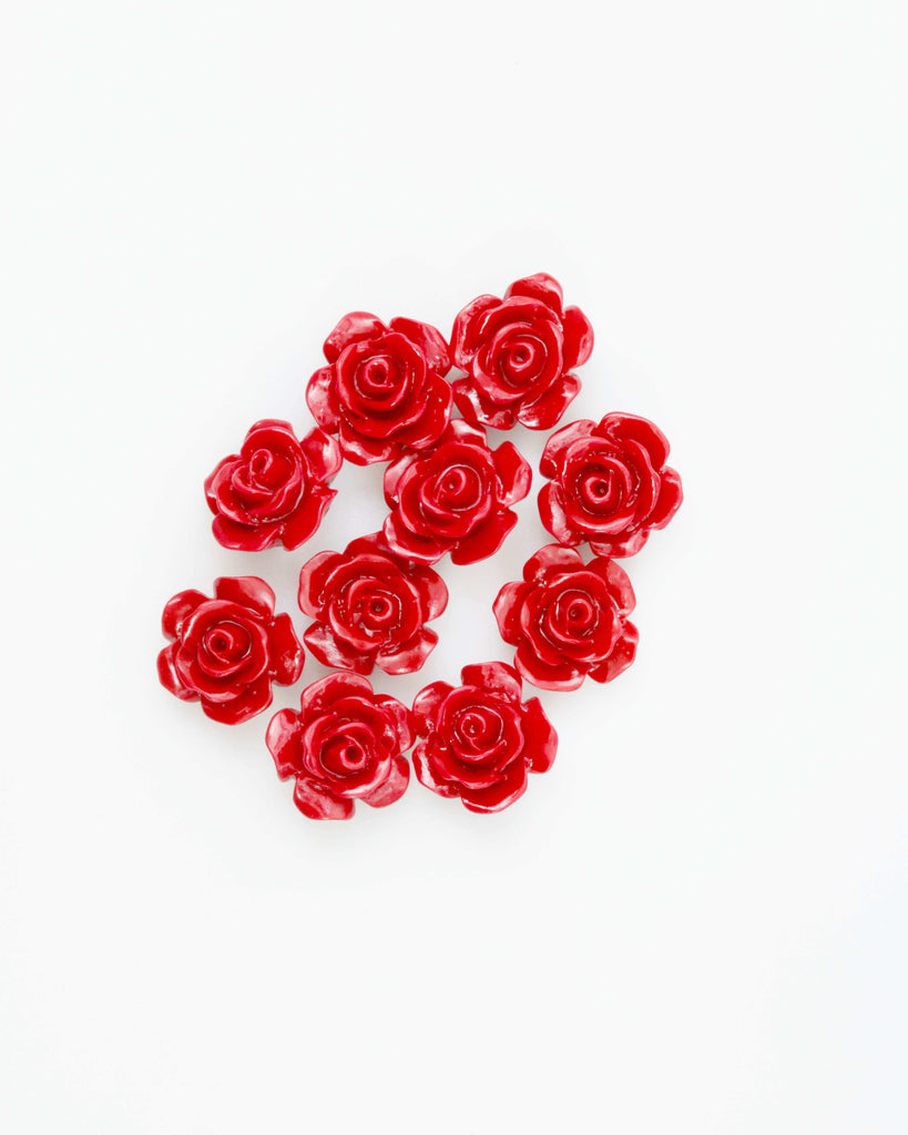 Red Coral Loose Beads with Rose Shaped for DIY Jewelry