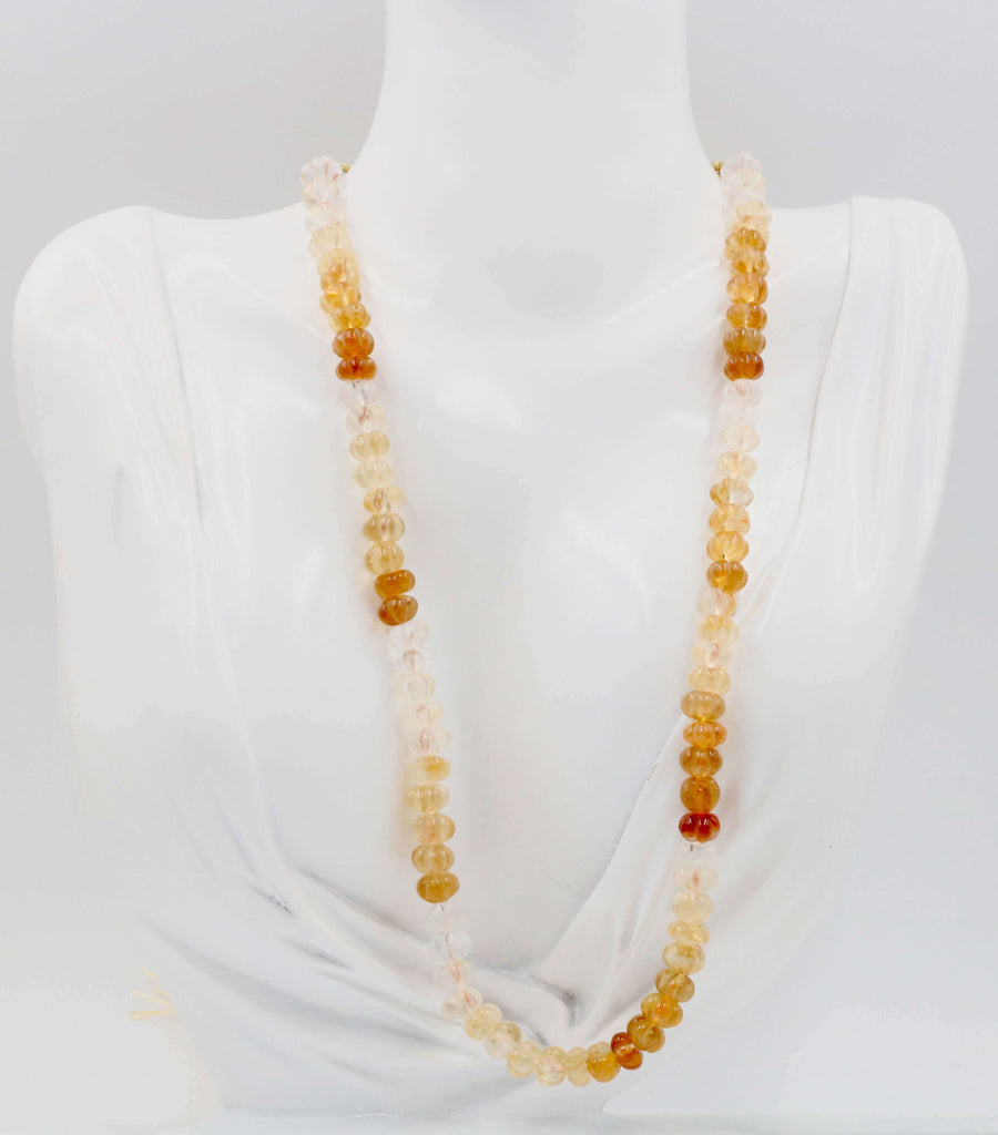Natural Yellow Citrine Jewelry - Long & Layered Indian Necklace