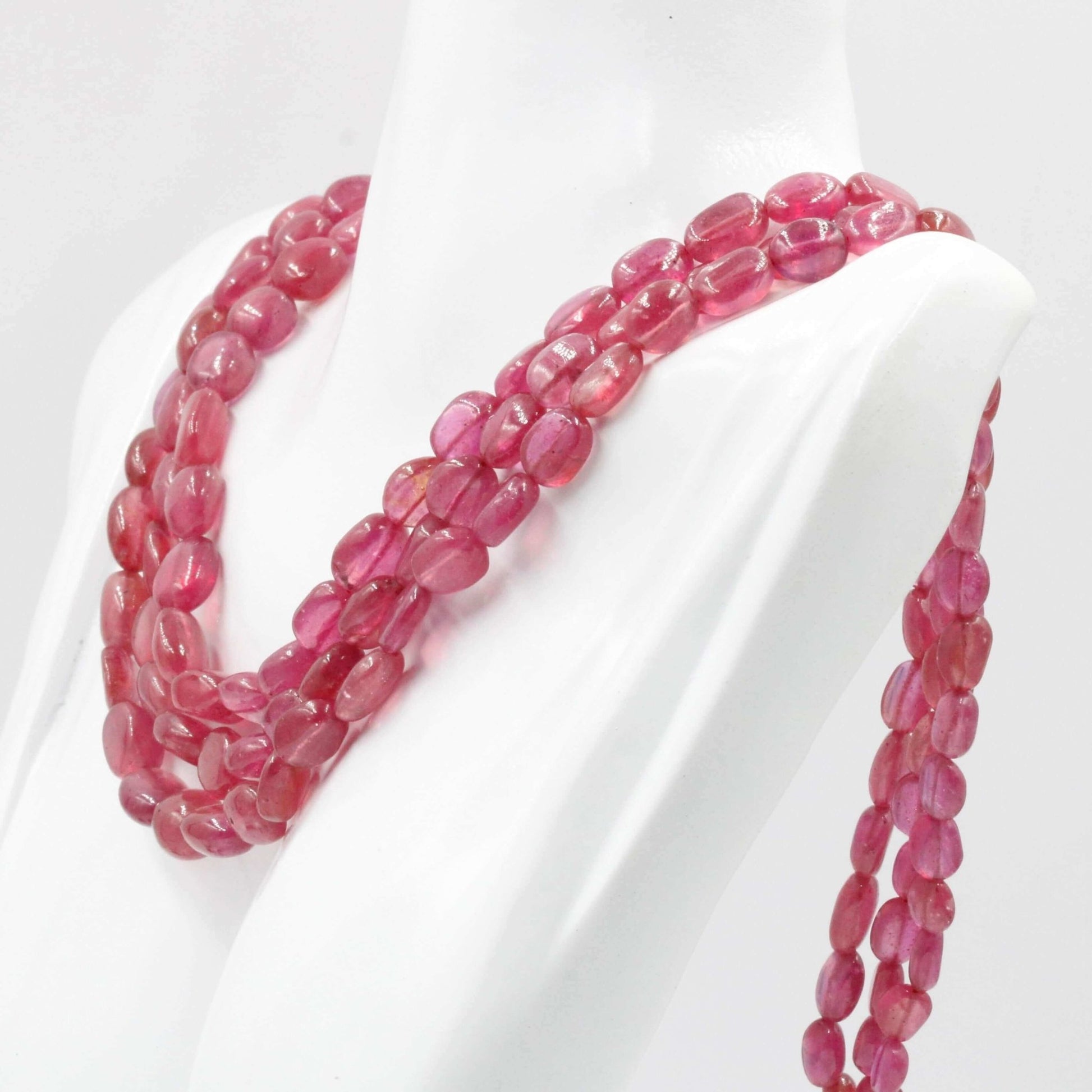 Genuine Ruby Gemstone Beaded Necklace - Taj Mahal Gems