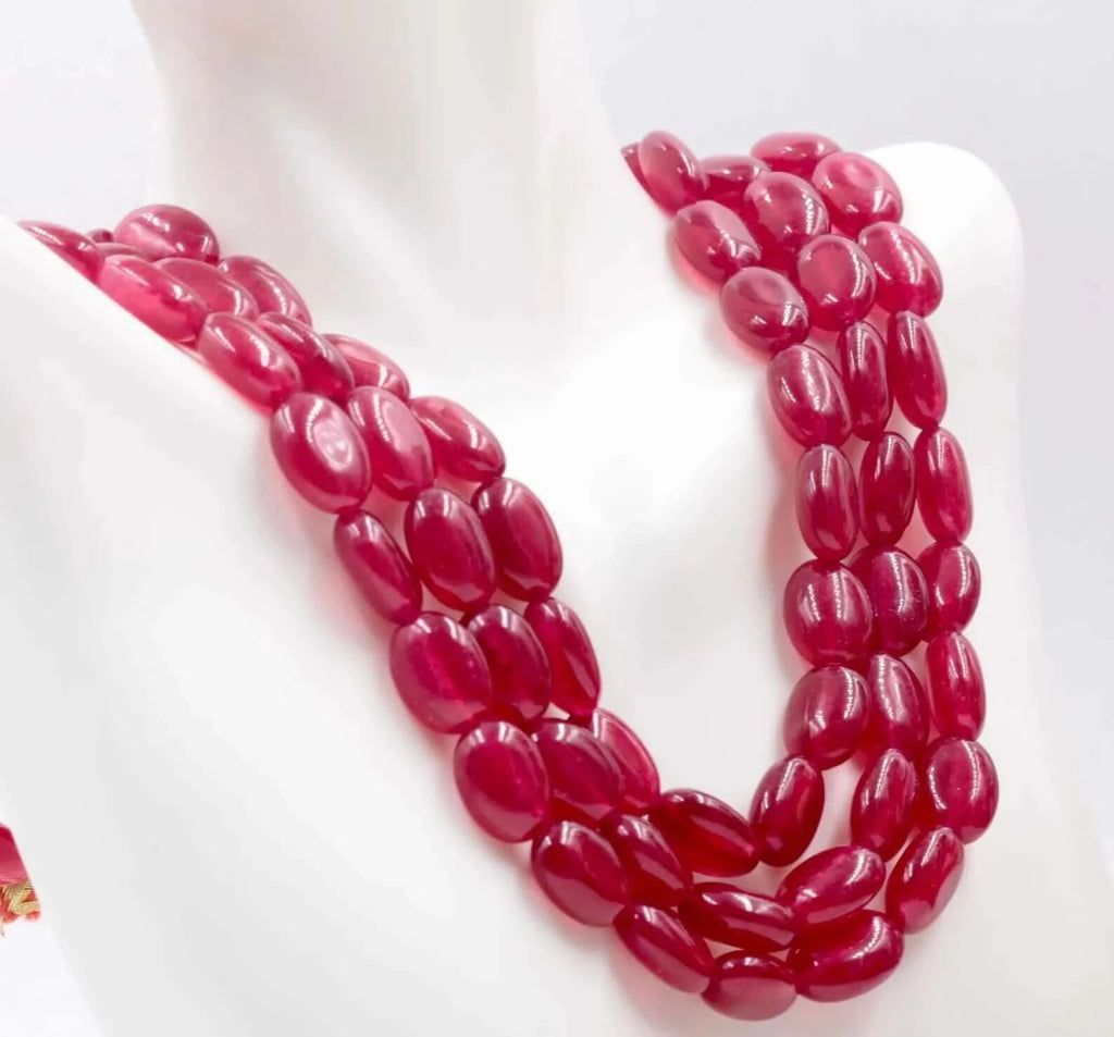 Natural Red Quartz RD Necklace: Stunning Beauty