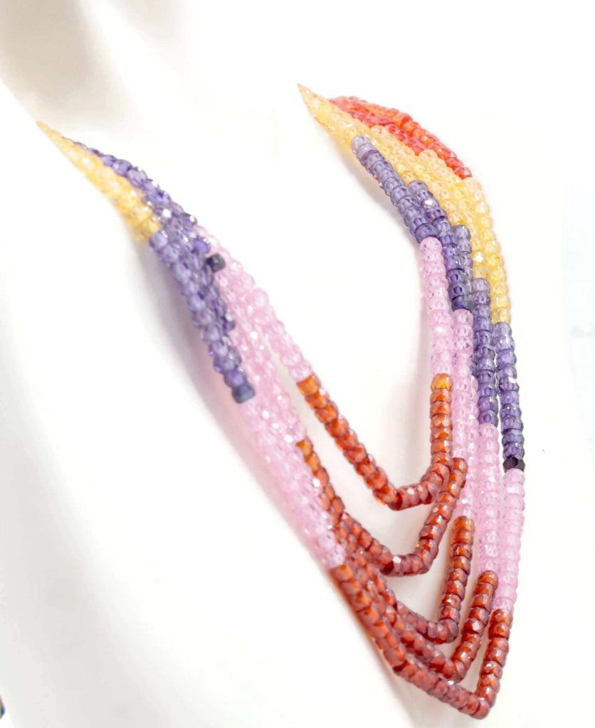 Colorful CZ Necklace for Indian Jewelry Design