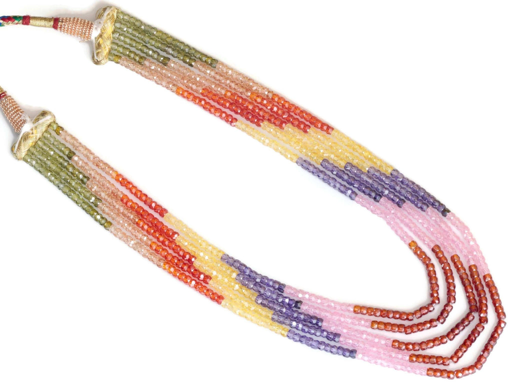 Colorful CZ Necklace for Indian Jewelry Sarafa Design Idea