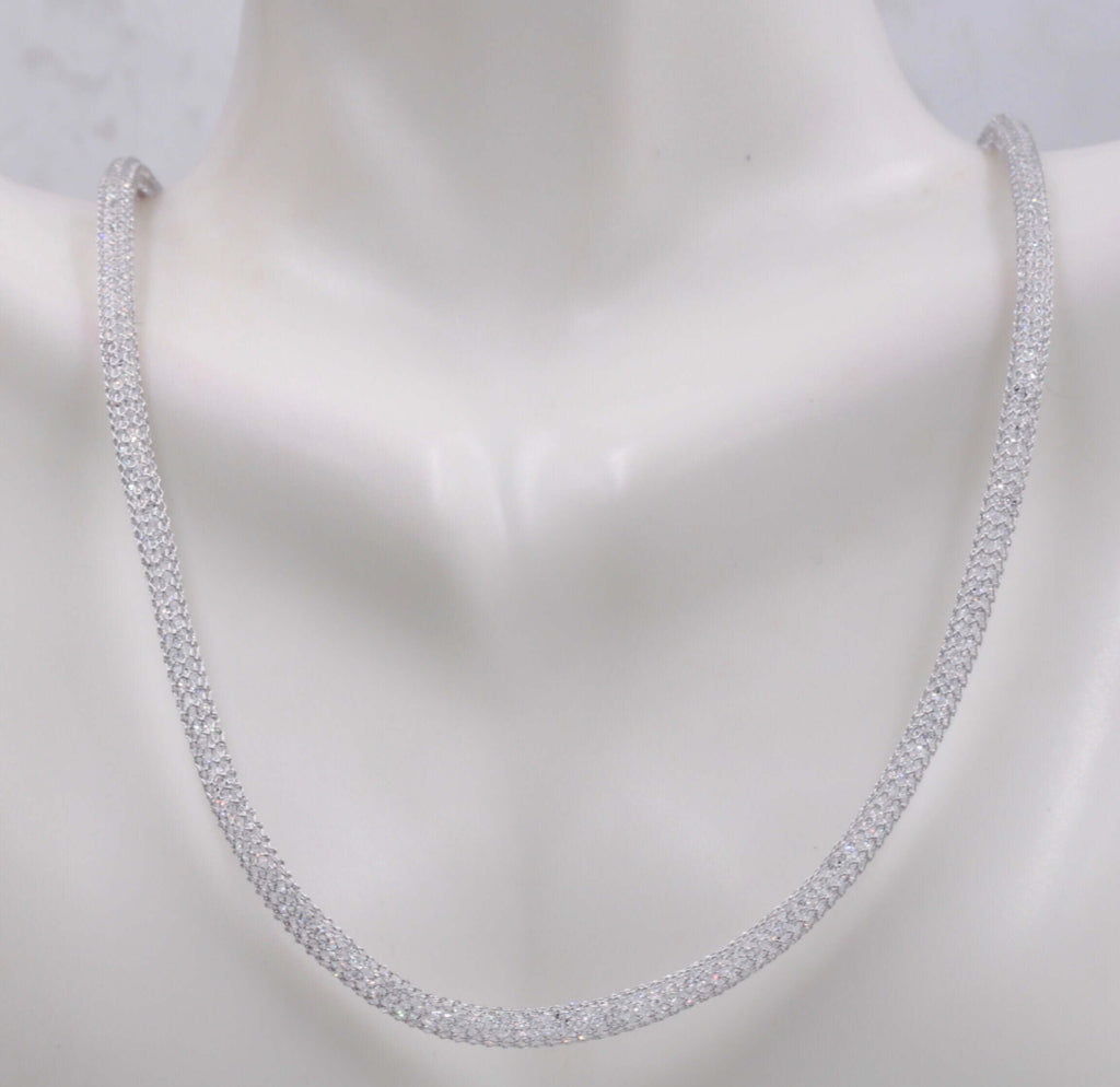 Silver Mesh Sparkling Necklace - Best Necklace for Daily Wear