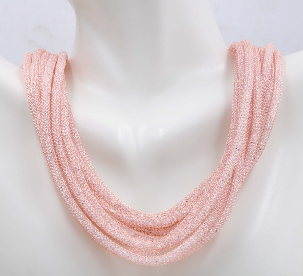 Rose Gold Mesh Sparkling Necklace - Best Necklace for Night Out