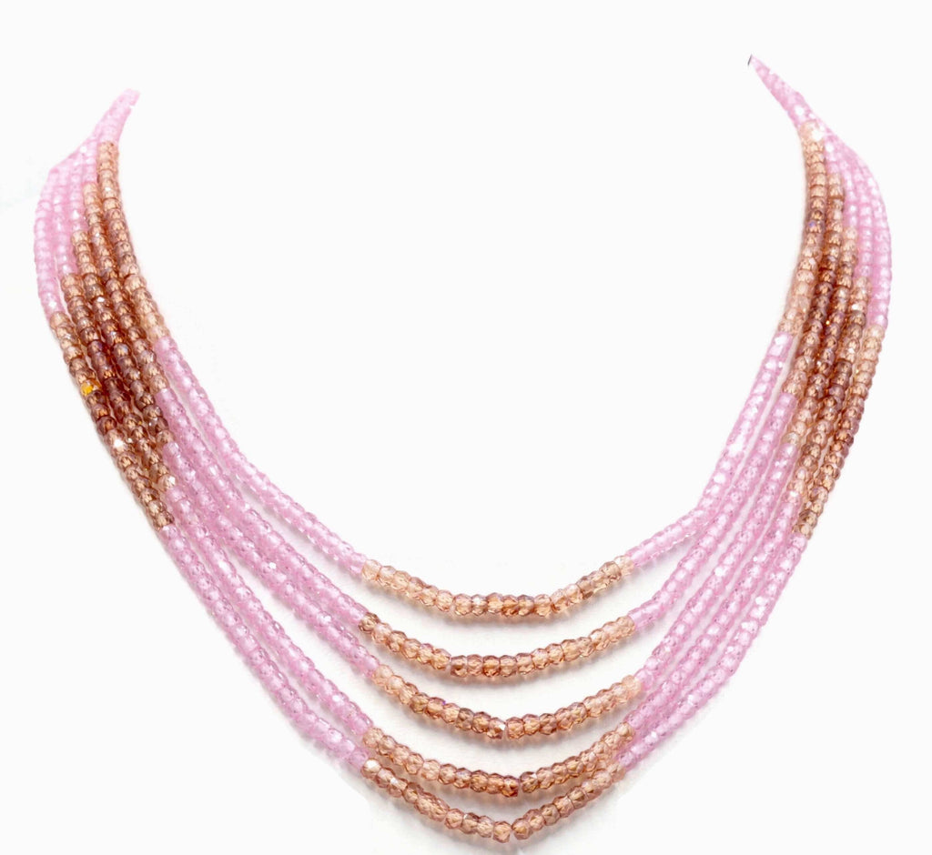 Layered Pink Necklace for Traditional Indian Outfit Saree/Sari