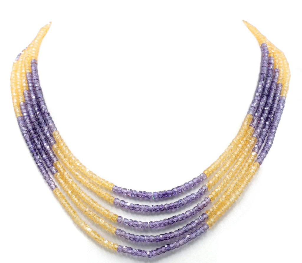 Sarafa Style Colorful CZ Necklace for Indian Saree/Sari