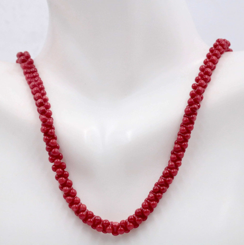 DIY Jewelry Necklace Design with Red Coral Beads