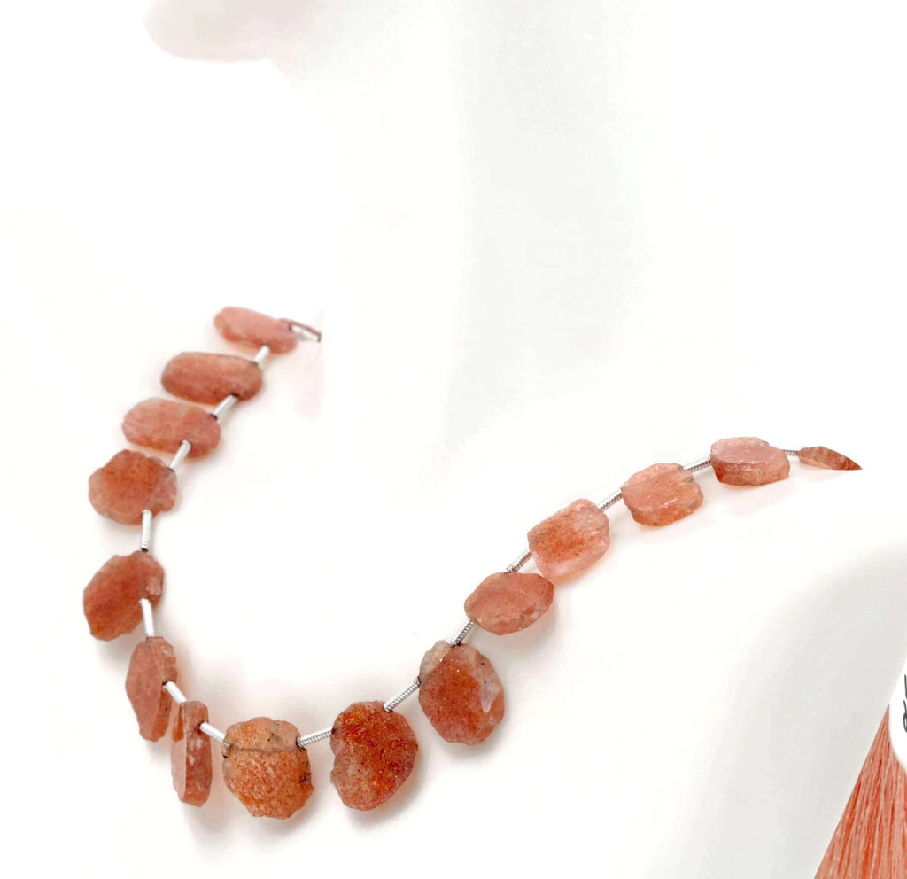Natural Sunstone Necklace: Genuine Gemstone Accents