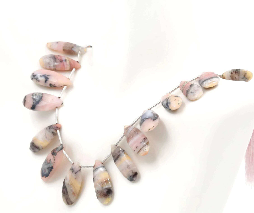 Bicolored Pink Opal Quartz DIY Jewelry Materials