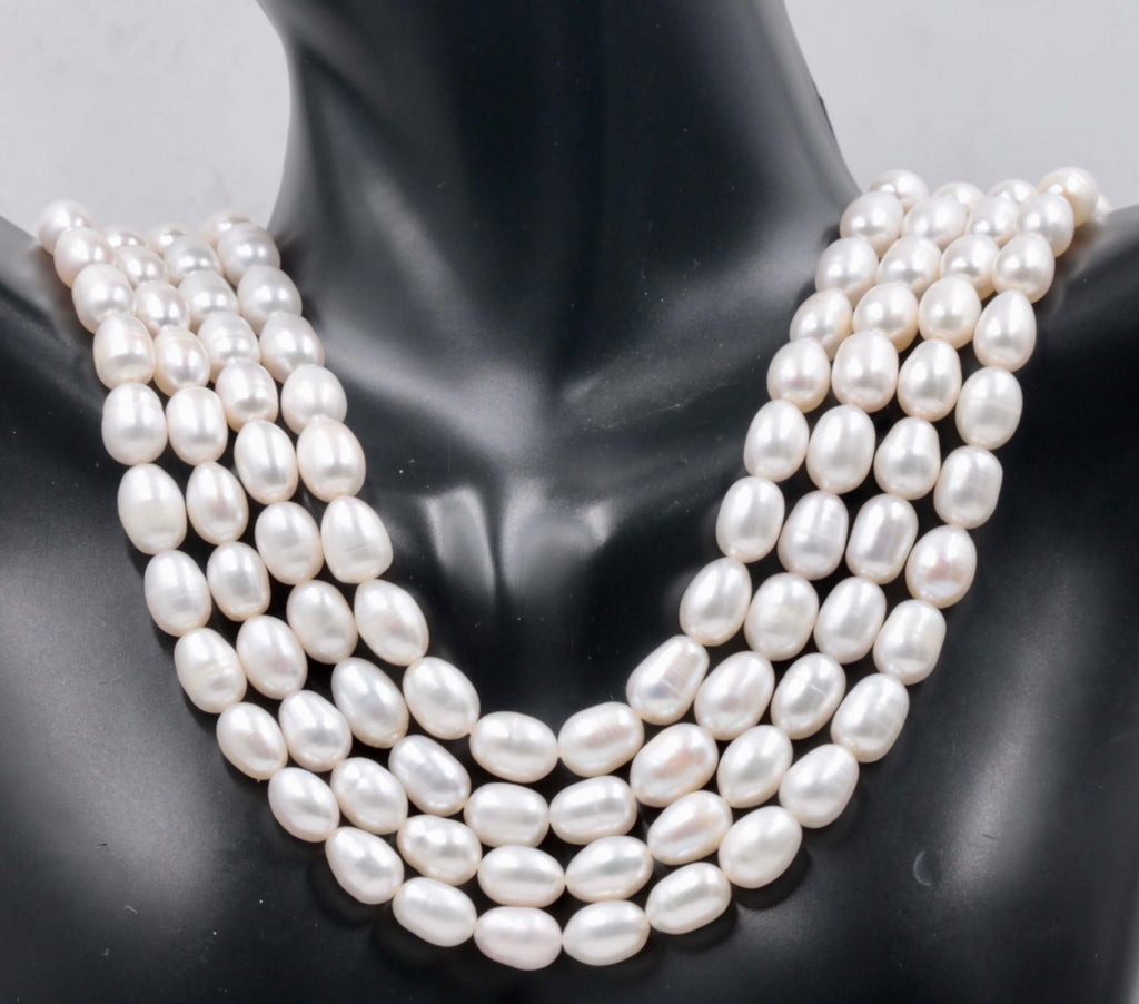 Layered Natural Fresh Water Small Pearl Necklace