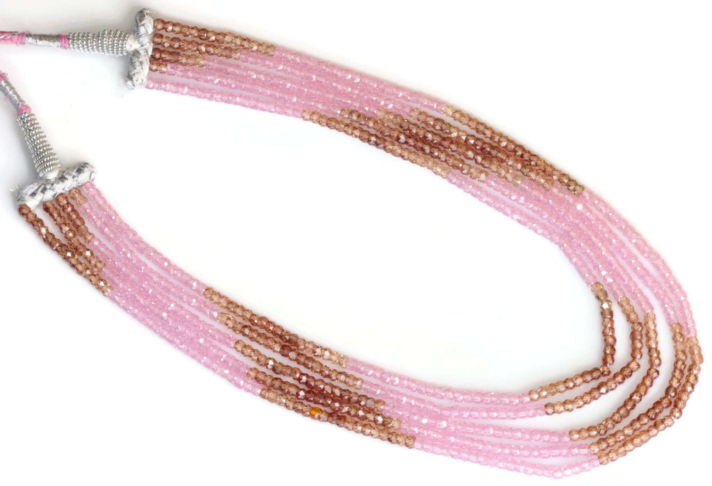High Quality Cubic Zirconia Pink Necklace for Indian Lady Dress