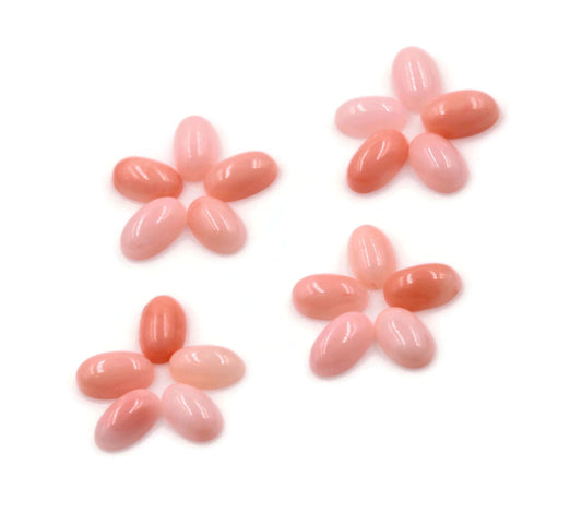 Natural Pink Italian Coral Cacochon for Jewelry Making