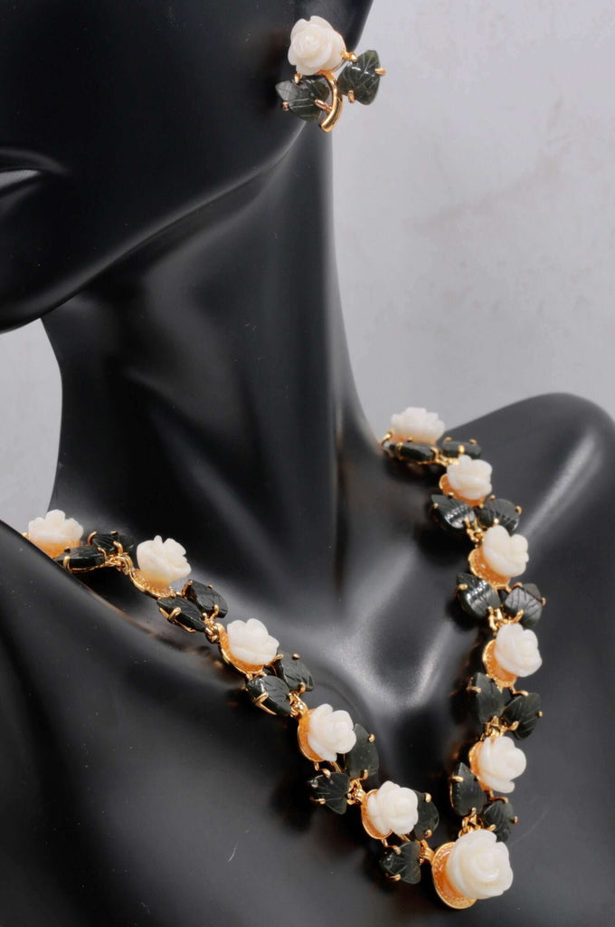 Indian Rose Coral Statement Jewelry Set