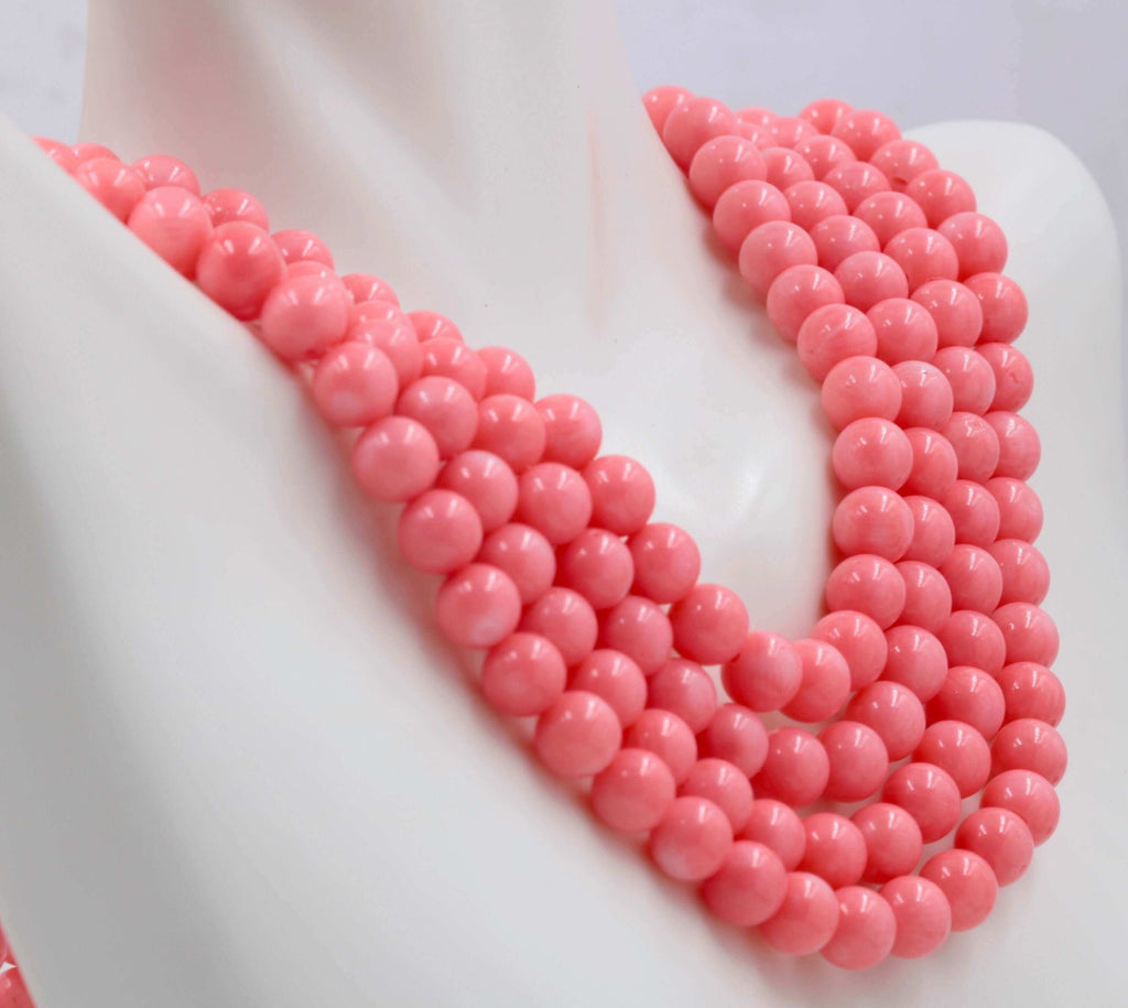 Natural Pink Coral Necklace - Best Accessories for Indian Saree/Sari