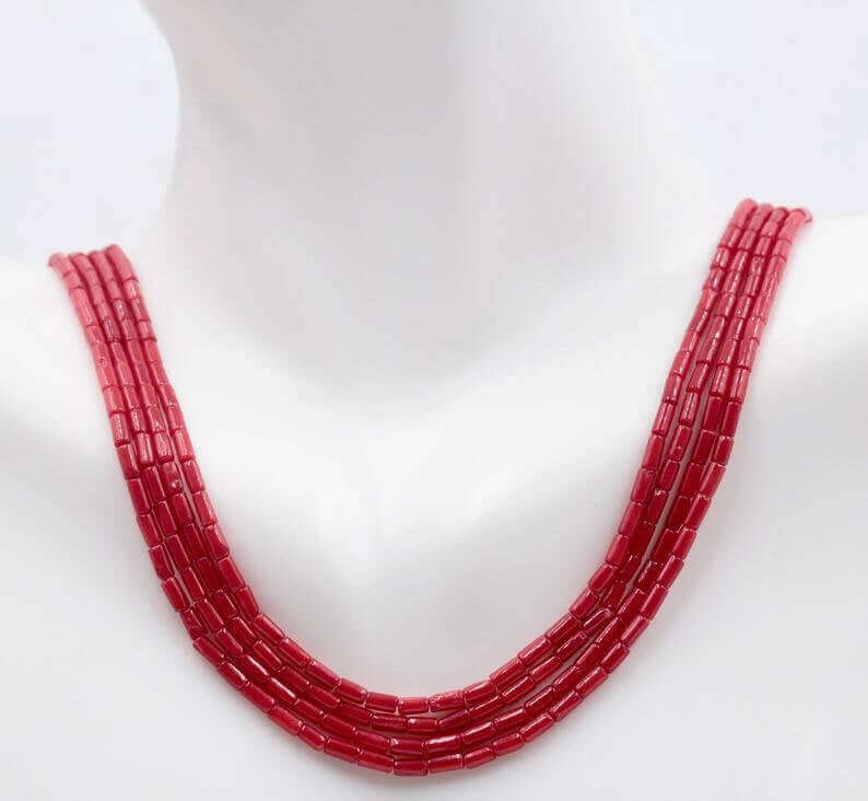 Red Coral Beads for Antique DIY Jewelry Making