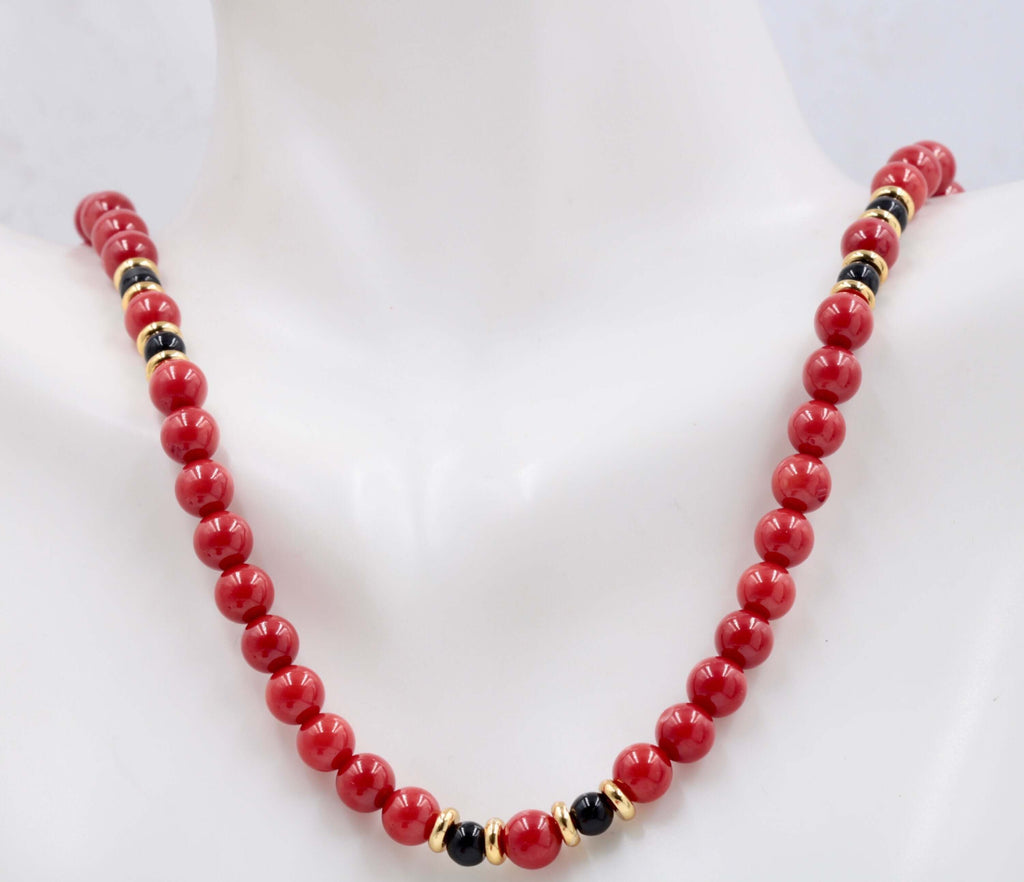 Natural Italian Red Coral Bead Necklace Collection