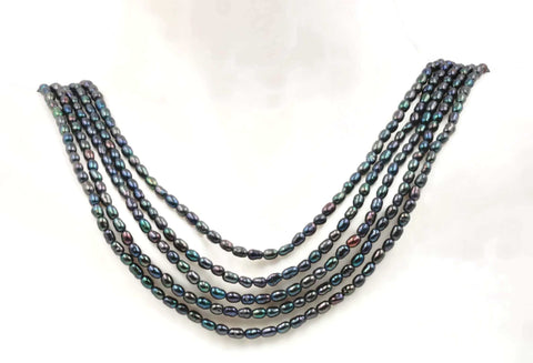 Fresh Water Small Black Pearl Layered & Long Necklace