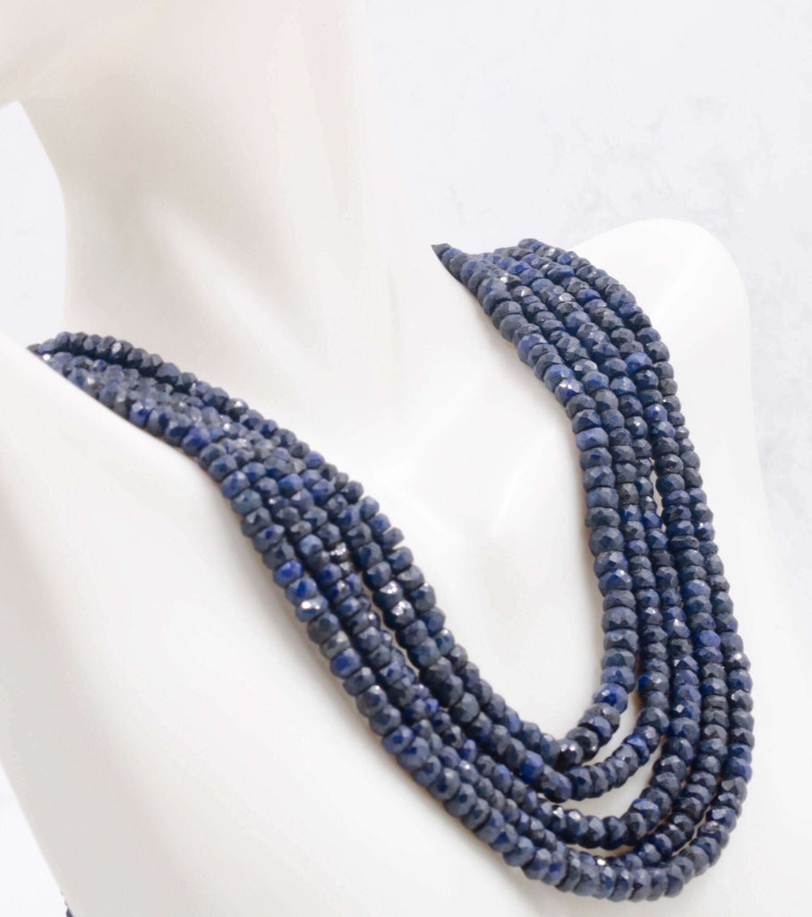 Natural Sapphire Necklace: Layered Gemstone Charm