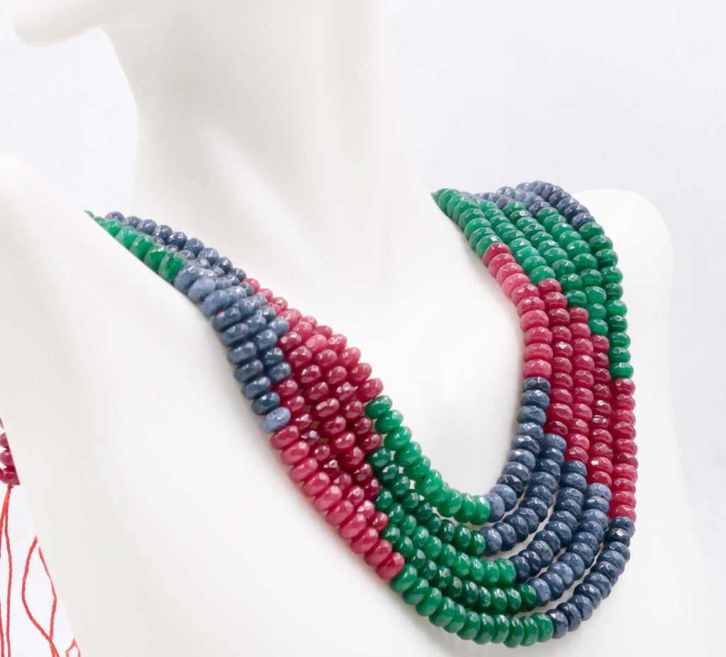 Handmade Green & Red Quartz Necklace - Indian Jewelry