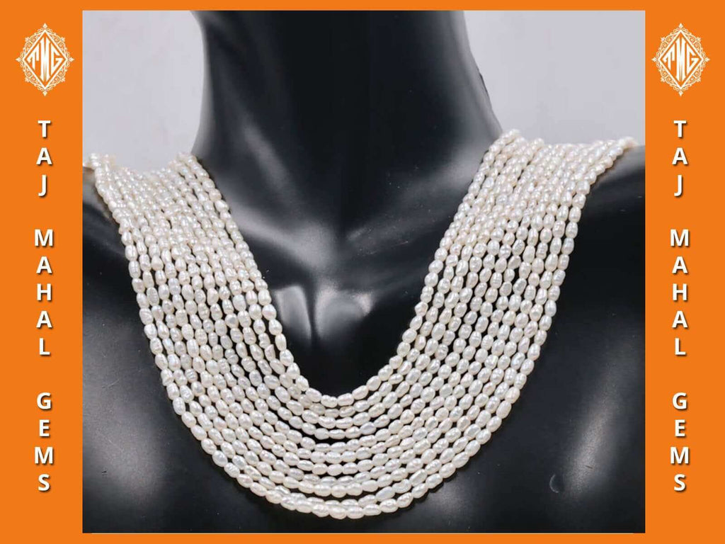 Gatsby Style White Cultured Pearl Necklace
