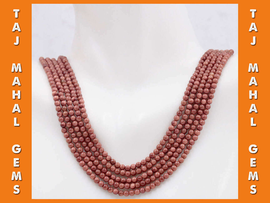 DIY Traditional Indian Necklace Design with Natural GoldStone Sandstone