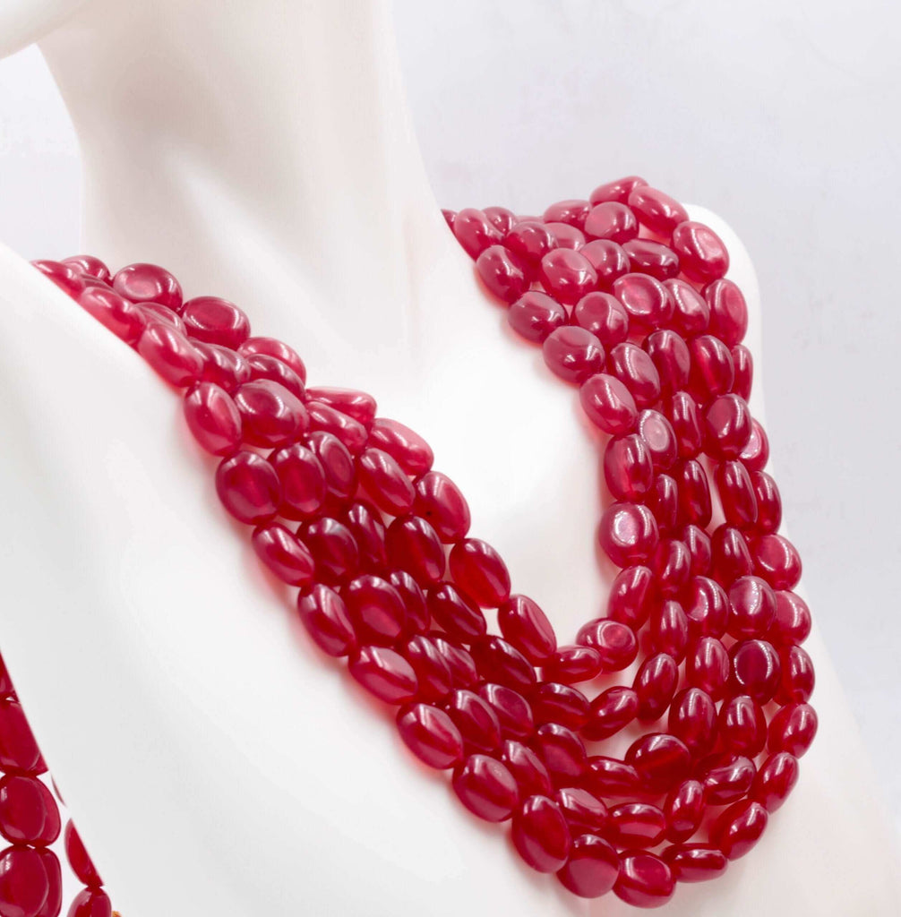 Roundelle Strand Ruby Necklace: Stylish Gemstone Design