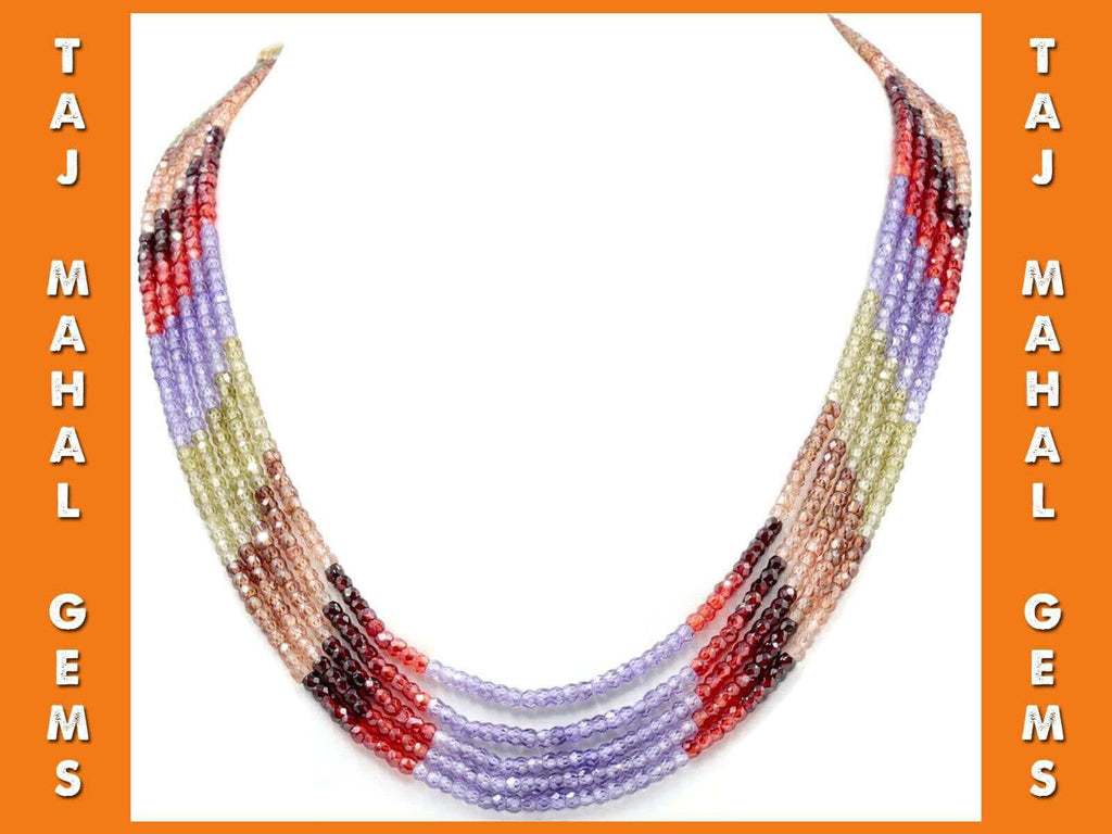 Cubic Zirconia Multi-Strand Necklace for Anarkali Dress