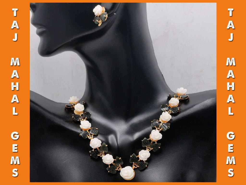 White Coral Necklace Jewelry Set