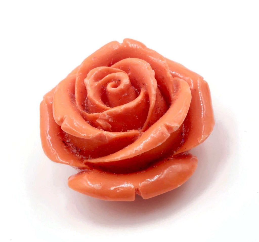 Rose Flower Shaped Orange Coral for DIY Jewelry Making