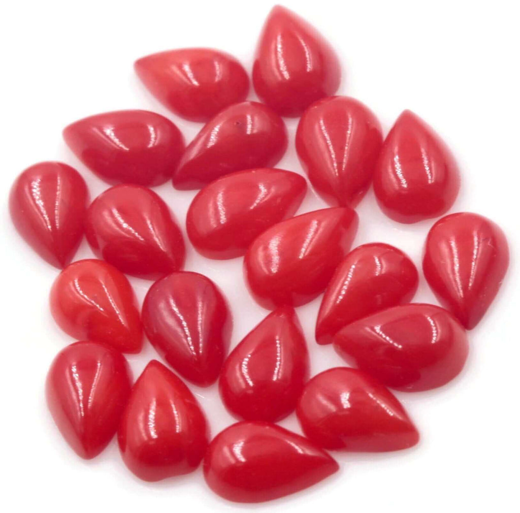  Natural Italian Red Coral Cabochon for DIY Jewelry