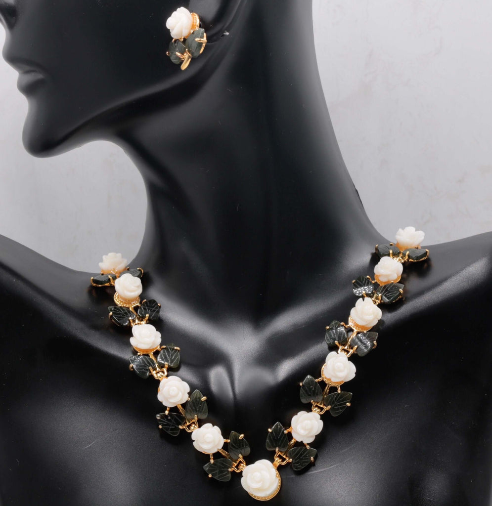 Bridesmaid Jewelry: White Coral Jewelry set