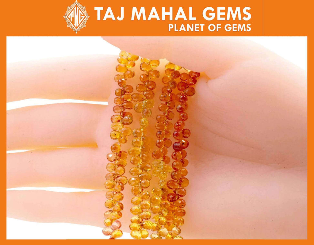 Orange Sapphire Beads: September Birthstone Mix