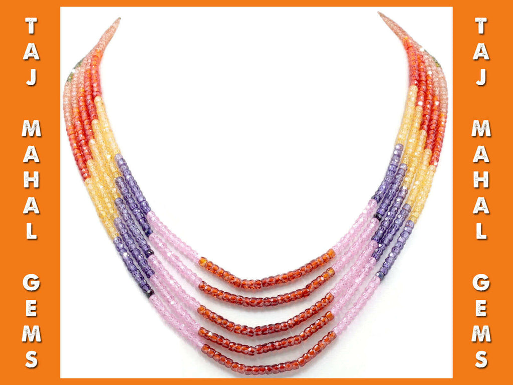 Multi Color Cubic Zircon Necklace for Wedding Gift