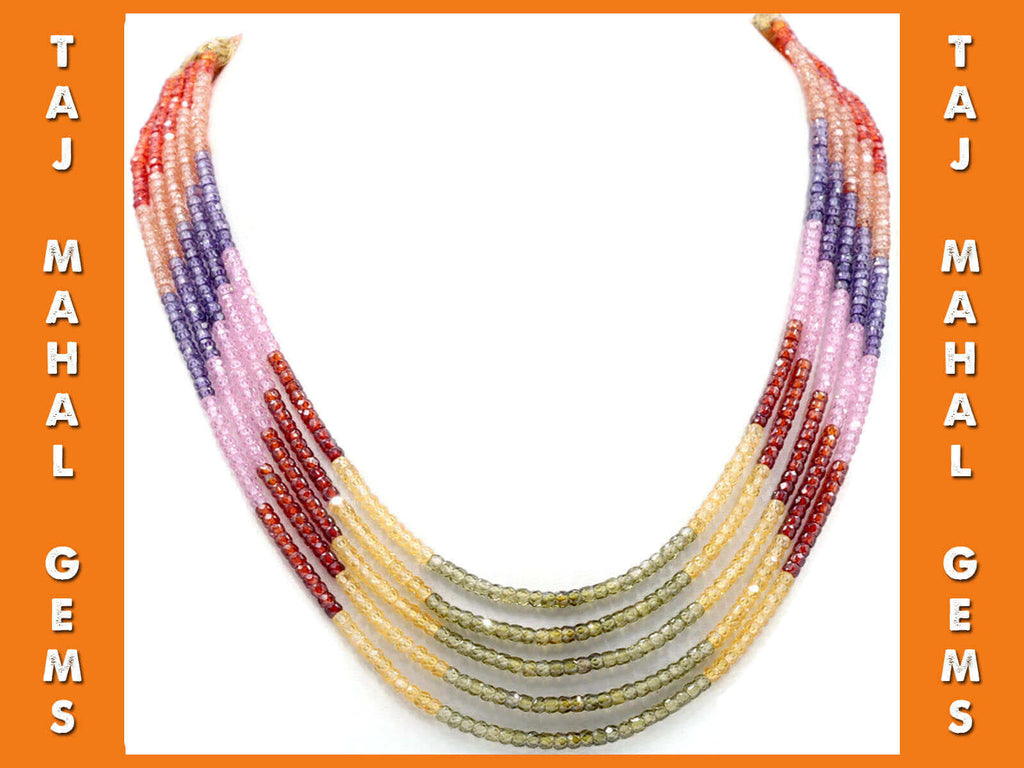 Multi Color Cubic Zircon Necklace for Birthday Gift