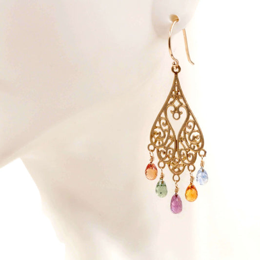 14K Gold Sapphire Earrings Accessories