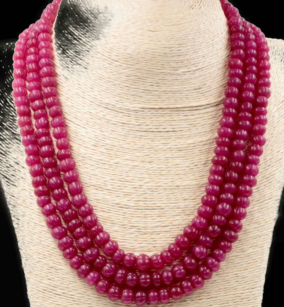 Perfect Jewelry for Indian Wedding - Natural Ruby Necklace with Layers