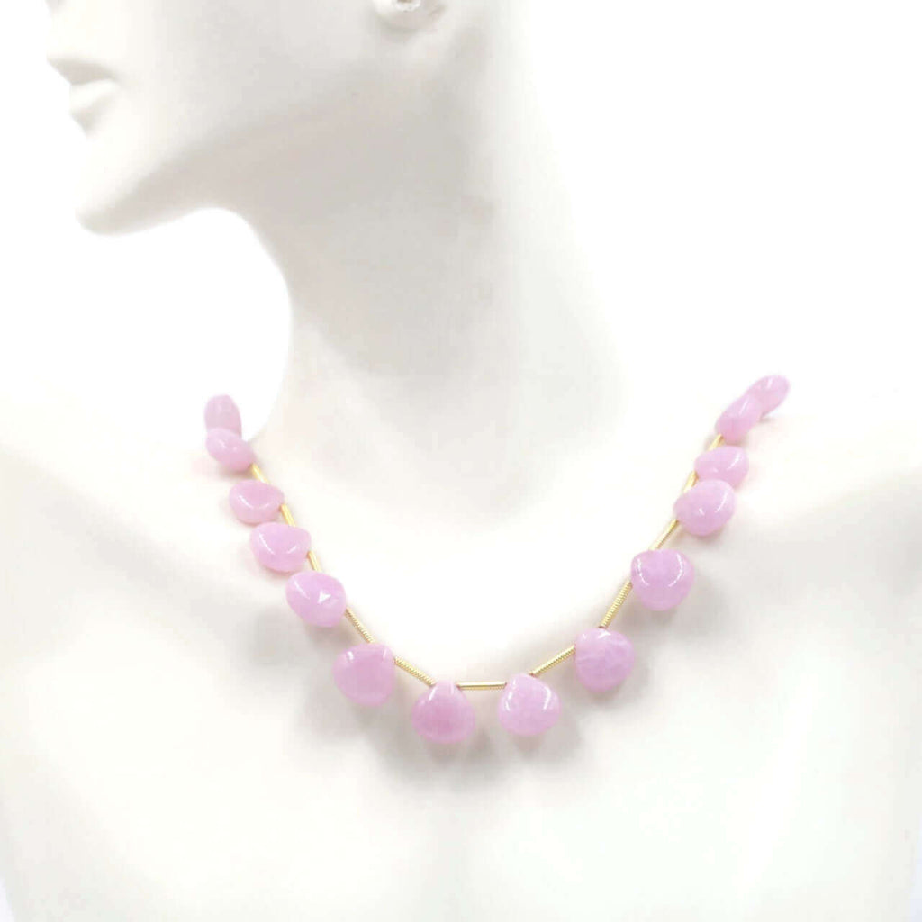 Heart Shaped Quartz Beads: Elegant Necklace