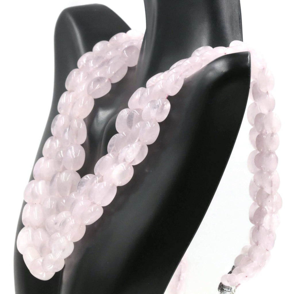 Gemstone Beaded Rose Quartz Necklace: Vibrant Hues