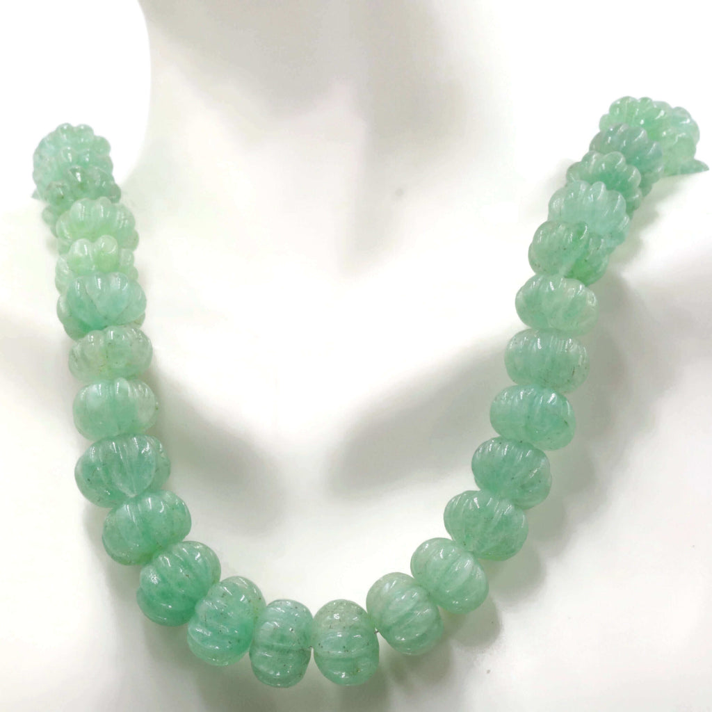 Natural Emerald Beaded Necklace with Sarafa Design from India