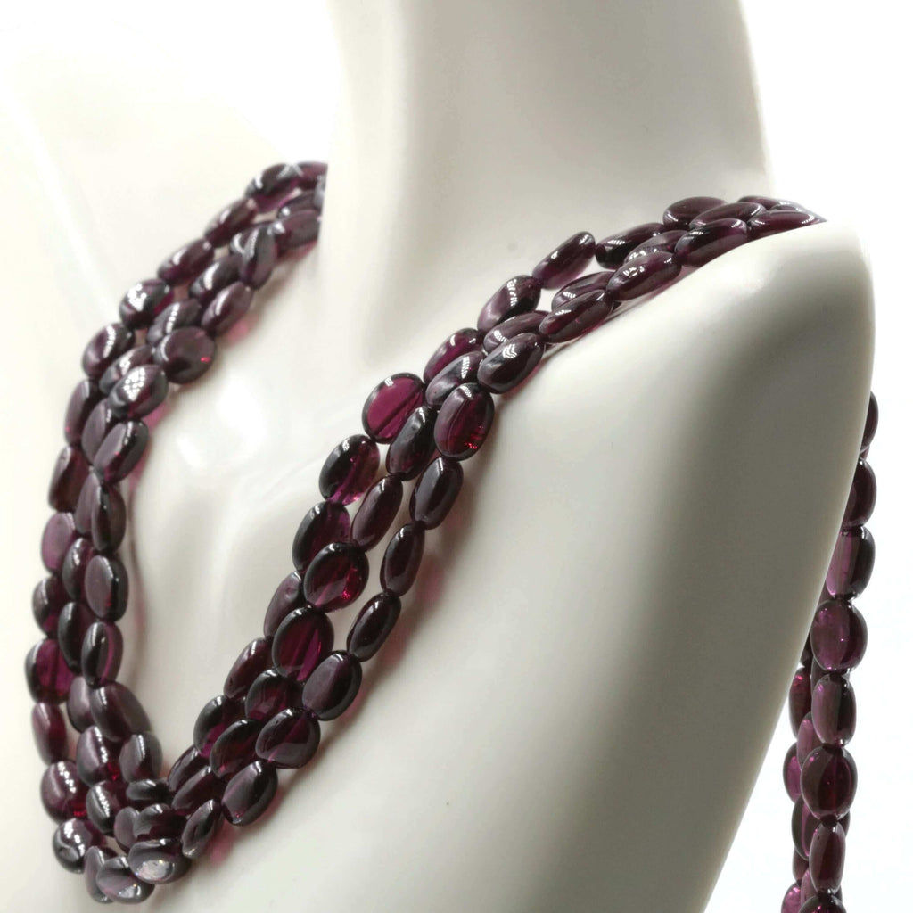 January Birthstone Multi Strand Necklace: Red Garnet