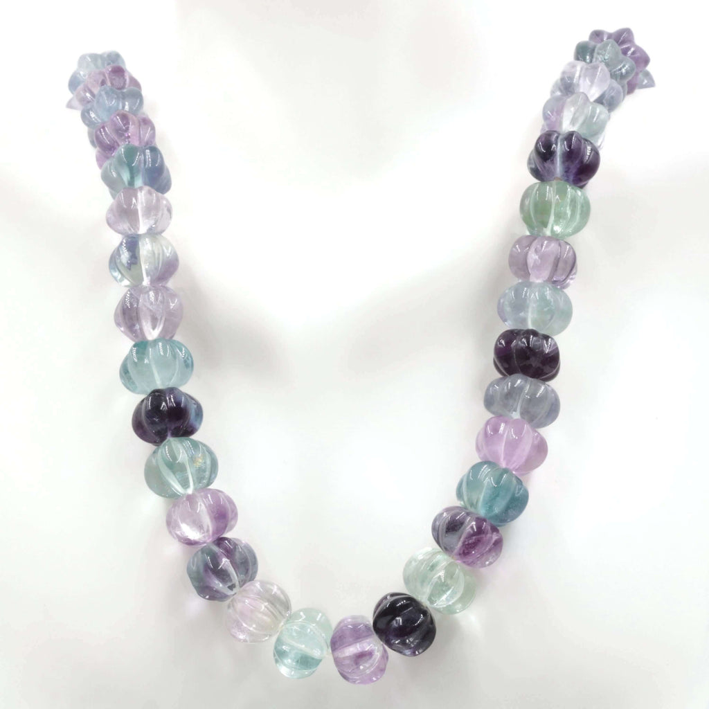 Colorful Fluorite Jewelry - Long & Layered Indian Necklace 