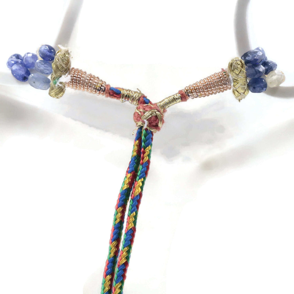 Faceted Bead Necklace: Sapphire and Ruby Gemstone Blend