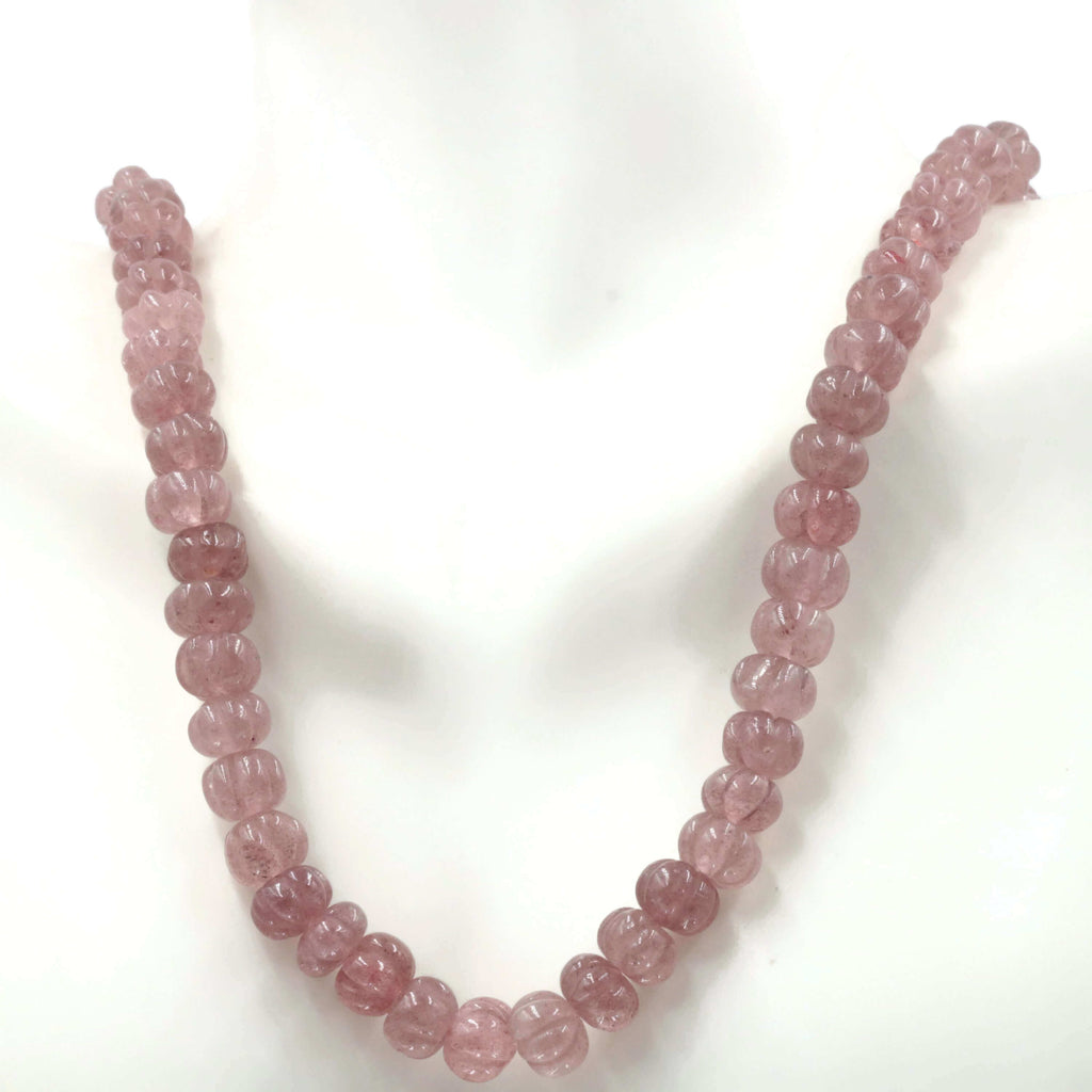 Strawberry Quartz Gemstone Necklace: Pink Beauty