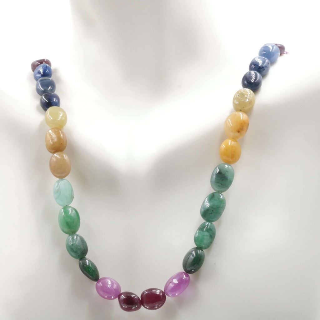 Natural Emerald & Sapphire Necklace for Daily Wear