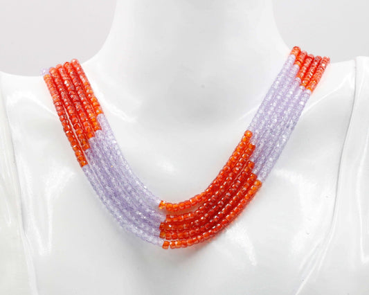 Multi - Color CZ Beaded Necklace - Taj Mahal Gems