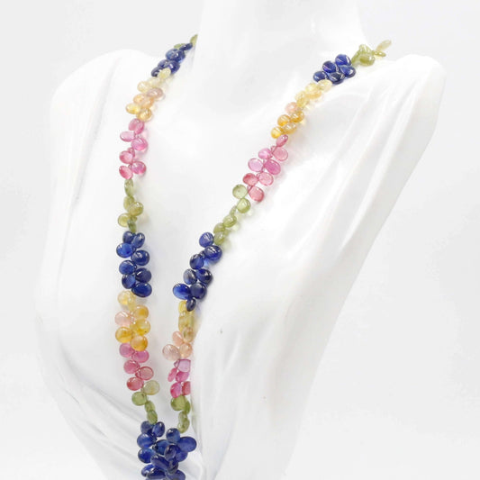 Multi Color Sapphire and Ruby Beaded Necklace - Taj Mahal Gems