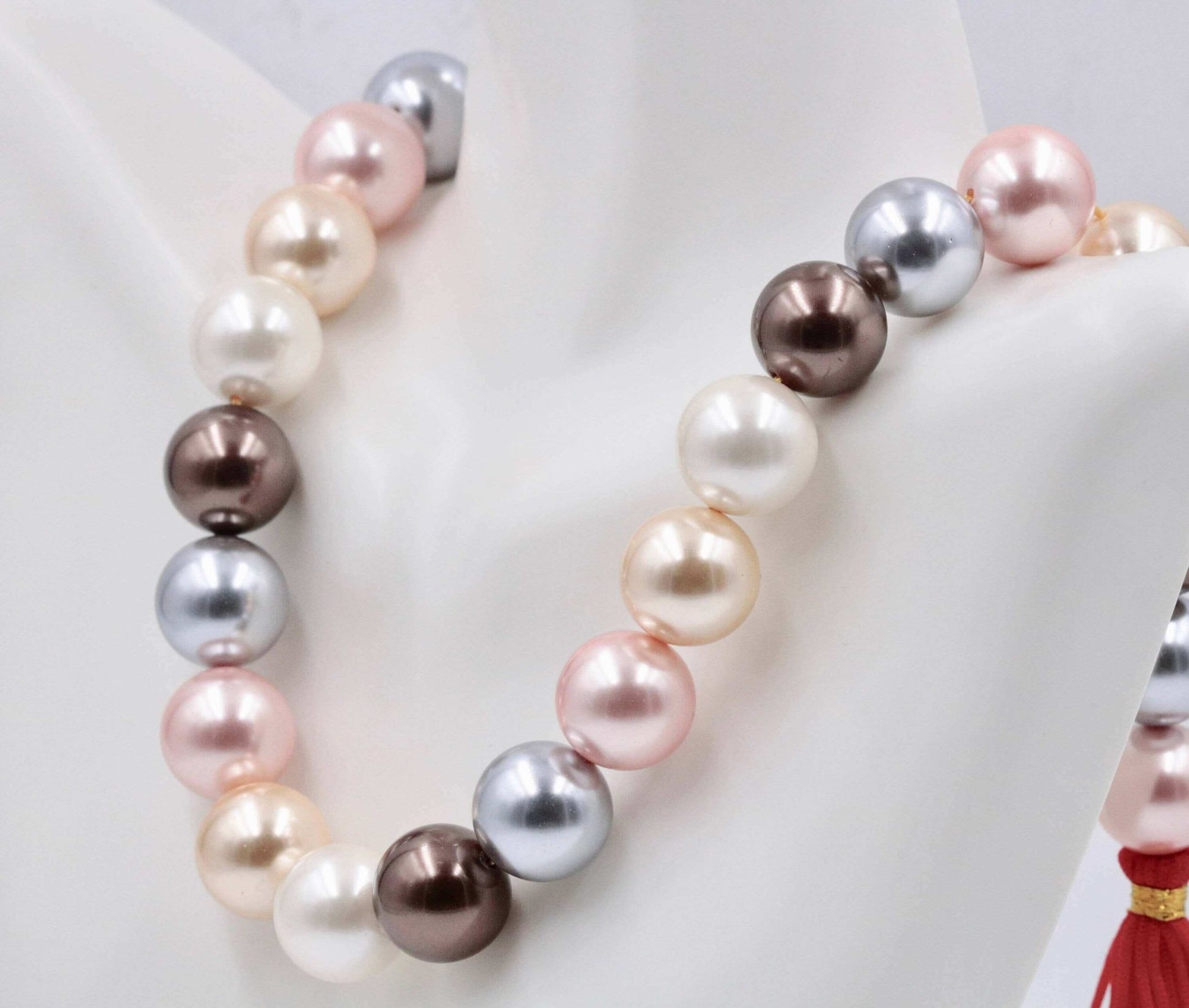 Multi - Color Shell Pearl Beads Strand - Taj Mahal Gems