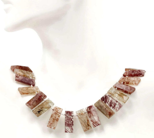 Multi - Colored Rutile Beads Strand - Taj Mahal Gems